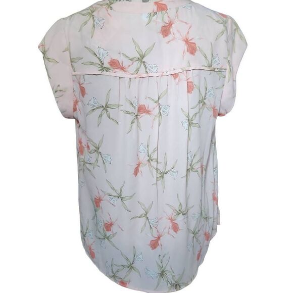 Daniel Rainn Ladies Size Large Pink Blush Floral Print V-Neck Blouse - Picture 4 of 6